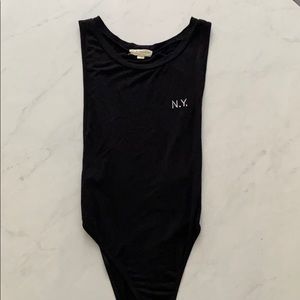 LA Hearts🤍 NY Black Side Cut Out Bodysuit XS